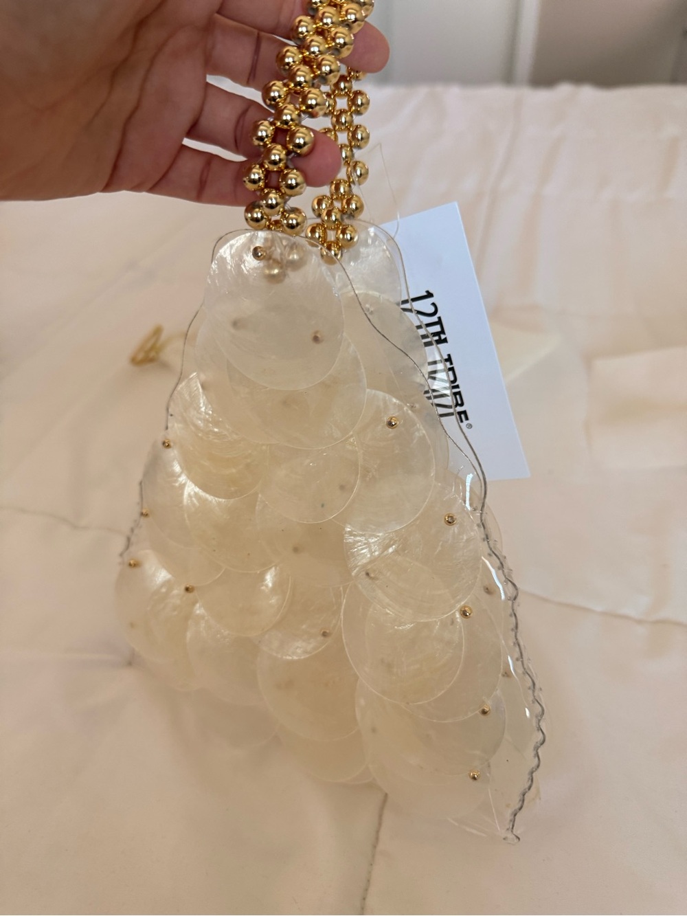 12th Tribe Adara Ivory Shell Payette Bag - Picture 3 of 6